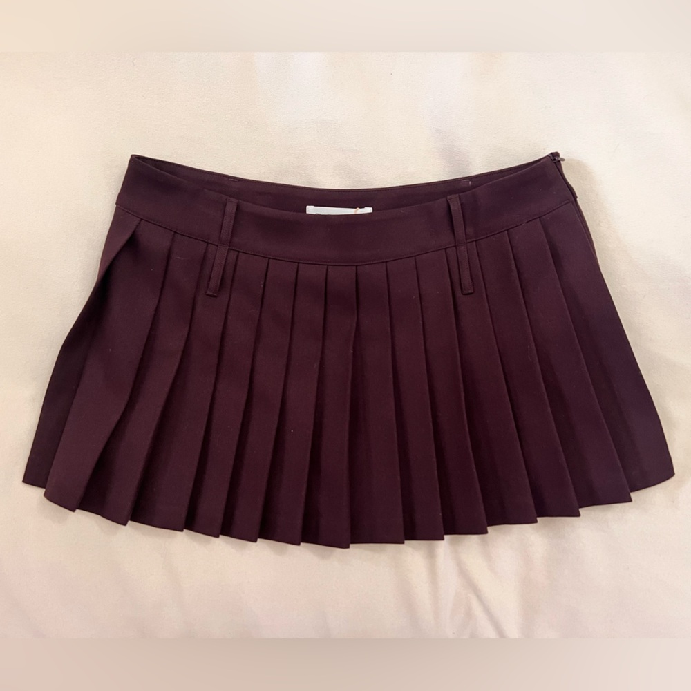 Frankie Shop Blake Mini Pleated Skirt - Burgundy Large